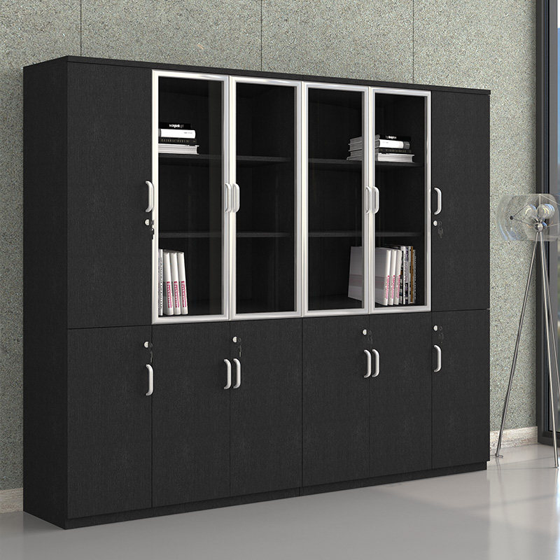 Office furniture file cabinet filing cabinet information cabinet wooden lock glass simple bookcase locker office cabinet