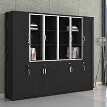 Office furniture cabinet filing cabinet Information cabinet wood with lock glass minimalist bookcase locker office cabinet