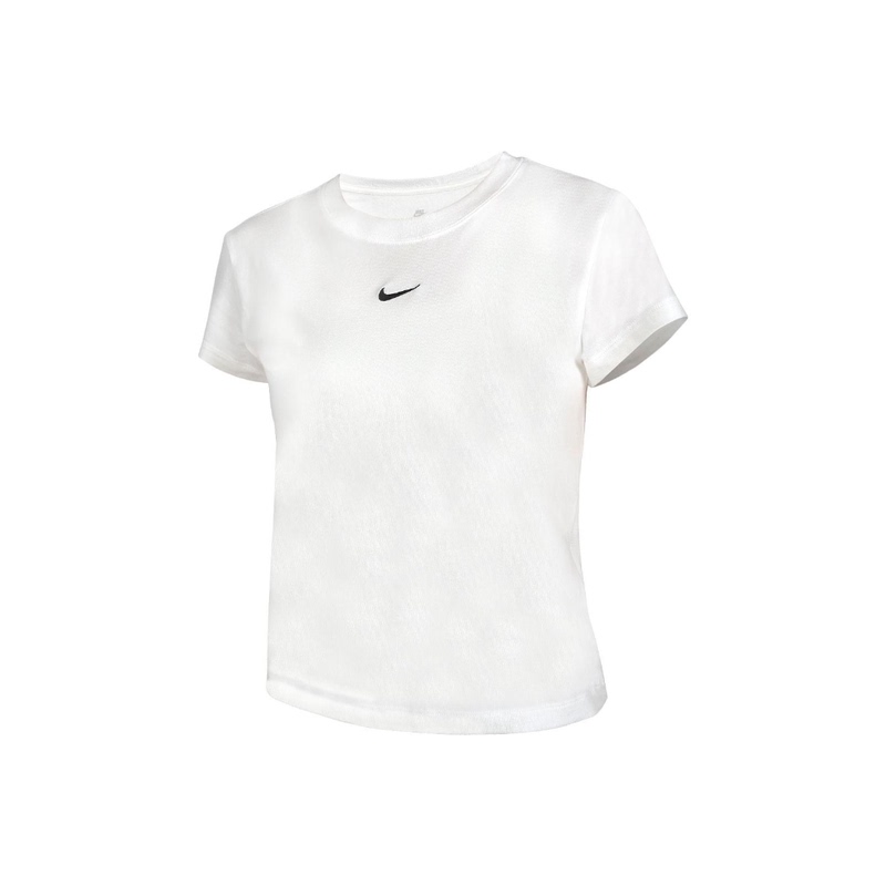 Nike Sportswear White Women's Solid Color Round Neck Casual Short-Sleeved T-Shirt Fv5509-100