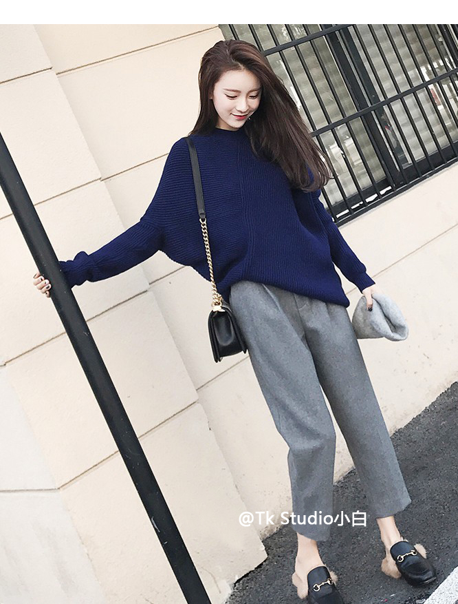 Mùa thu và mùa đông mai phù hợp với quần len nữ rộng chín điểm quần thể thao nữ dài