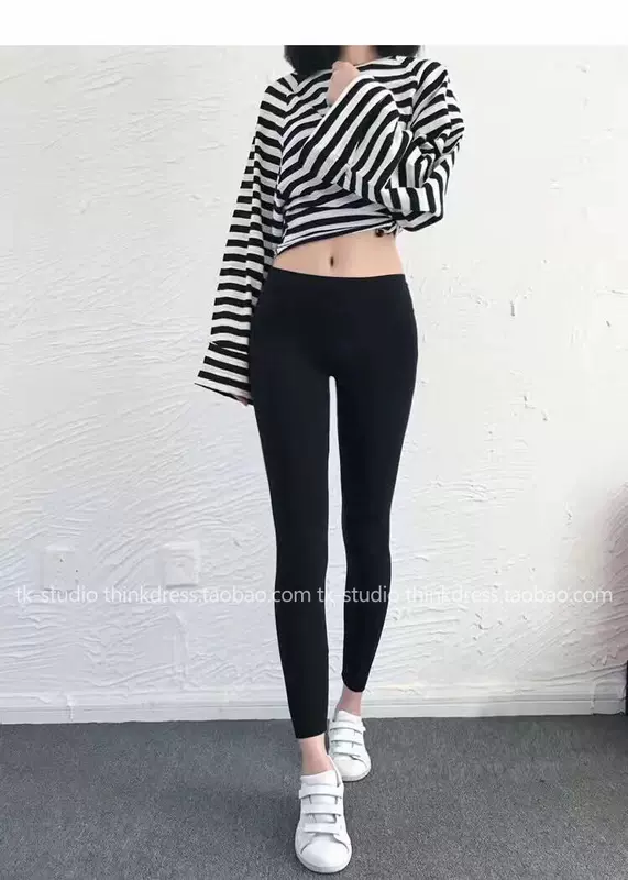 2018 thu đông mới co giãn bó sát skinny nhẹ màu xám quần legging cạp cao nữ mặc hoang dã chân chín quần thời trang nữ trung niên