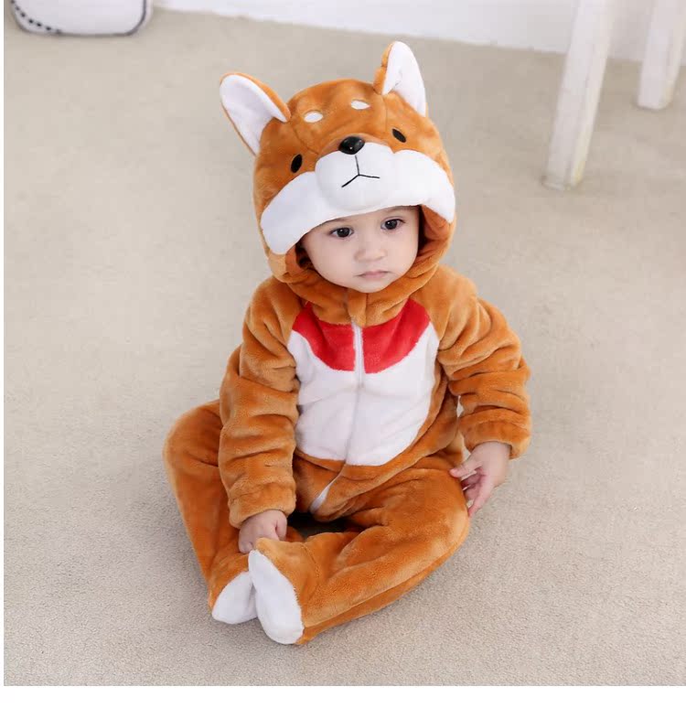 Quần áo trẻ em 0-1 tuổi cún con Quần áo bé trai và bé gái mùa thu ra quần áo 6-12 tháng với bàn chân romper shop quần áo trẻ em
