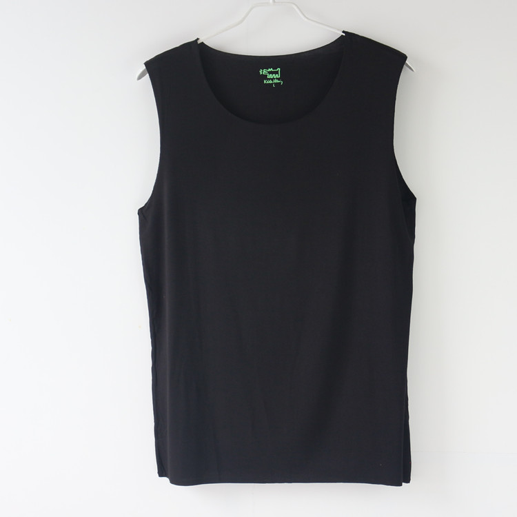 Modal Nam Dàn Rộng Vai Vest Mùa Hè Mỏng XL Loose Sợi Tre Không Tay T-Shirt Đáy Áo Sơ Mi