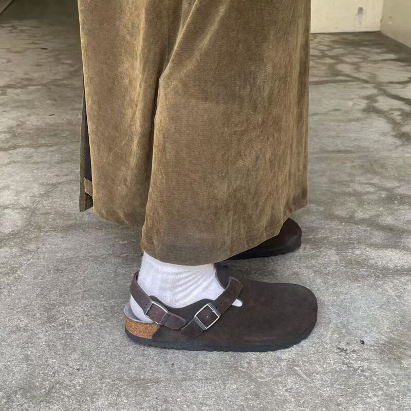 Brown Thick-Soled Birkenstock Shoes for Women, 2026 New Tokyo Limited Edition Js Collaboration, Back Strap Closed-Toe Sandals, Cork Shoes Brown Thick-Soled Birkenstock Shoes for Women, 2026 New Tokyo Limited Edition Js Collaboration, Back Strap Closed-Toe Sandals, Cork Shoes
