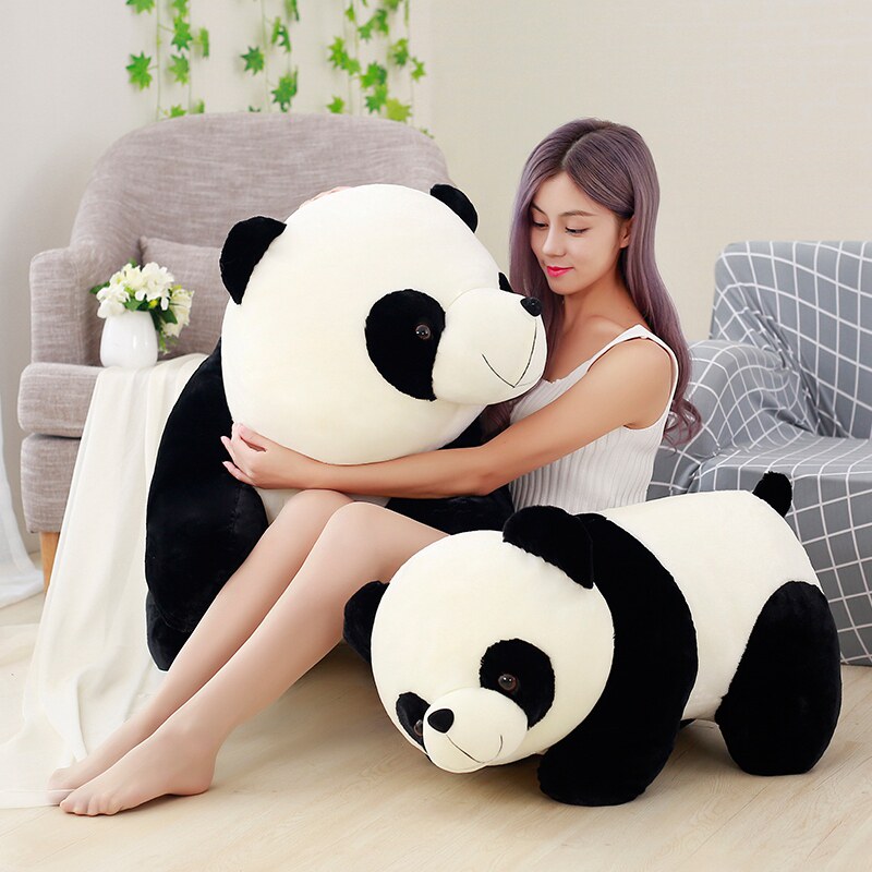 Black and white panda plush toy, a national treasure, simulates a red panda, a children's plush toy, and a birthday gift for a girl