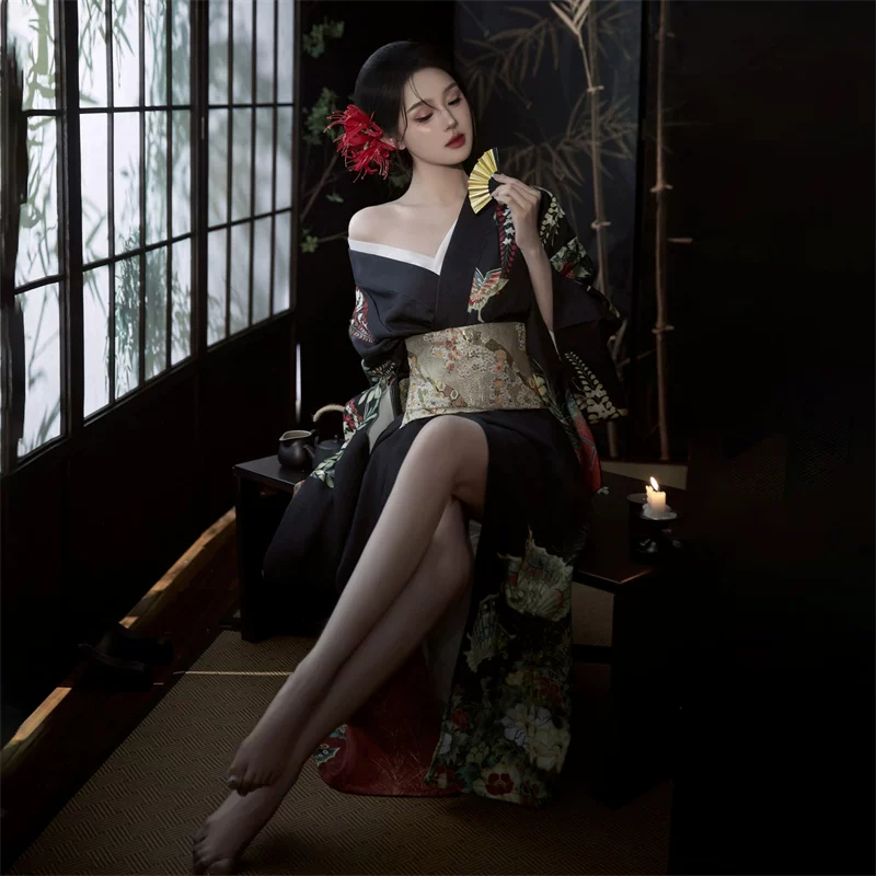 Japanese black bathrobe, set, wide color palette