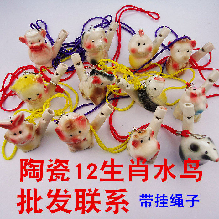Ceramic Water Birds Whistle Small Birds Children's Whistles Toy Ceramic Water Whistle 12 zodiac Birds Whistle Animal class