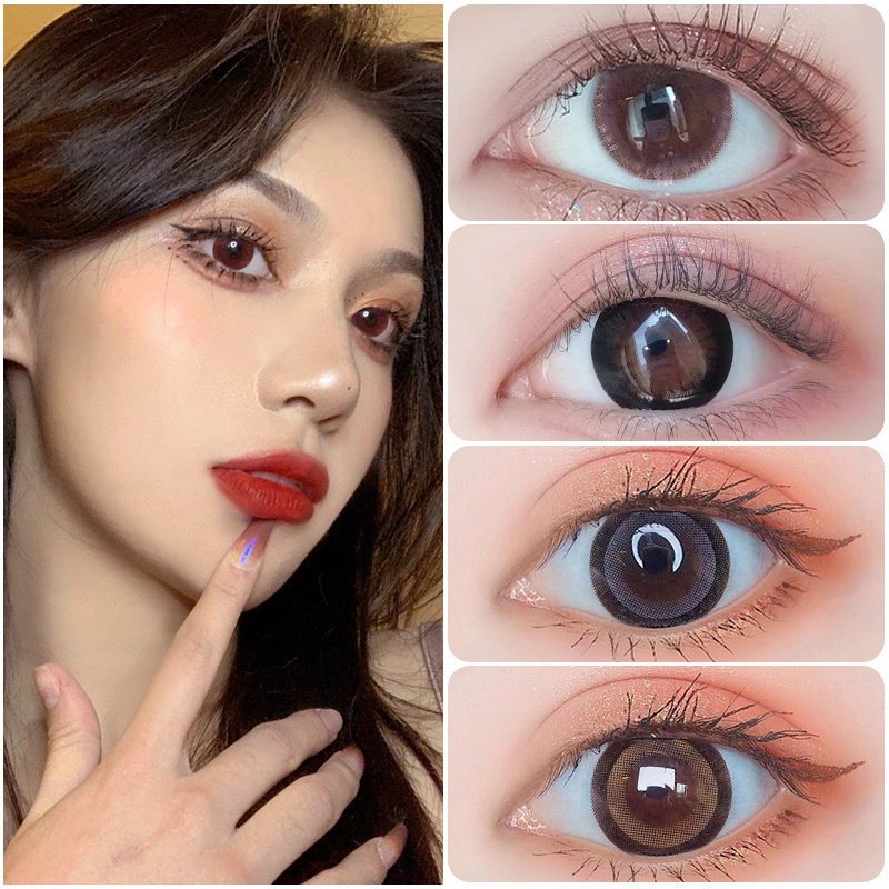 2 Pieces Fitting Mepupil Large Diameter 14 8mm Black Coincidentally Year Cast Mixed Blood Mesh Red Identical contact lenses Carleve Women JL