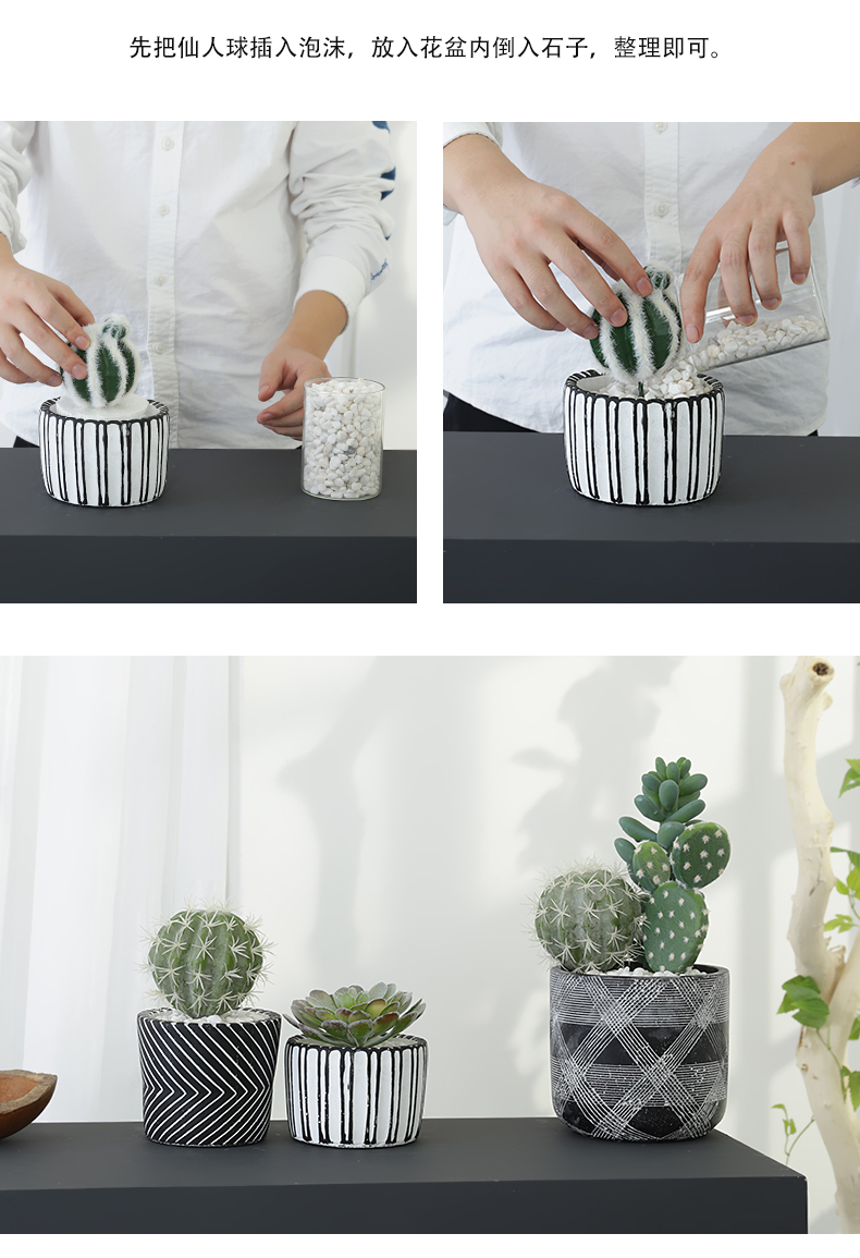 The house, The Nordic simulation more meat small indoor artificial flowers clay cactus green plant bonsai The plants sitting room adornment is placed