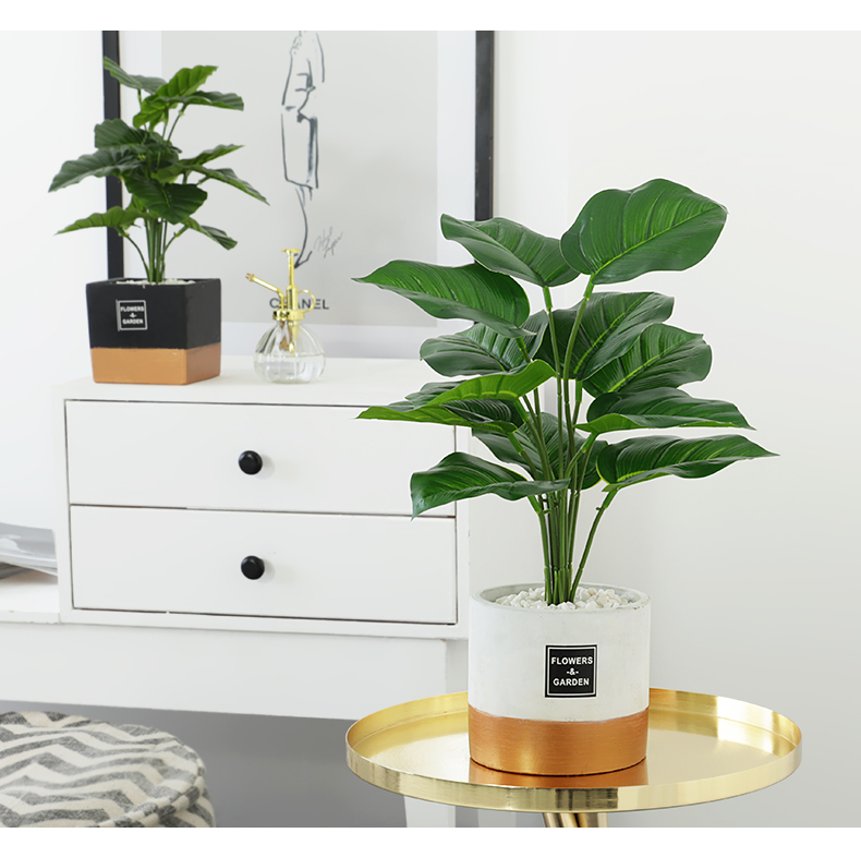 The house ins creative interior gold - plated ceramic simulation The plants potted Nordic style green plant adornment furnishing articles in The living room