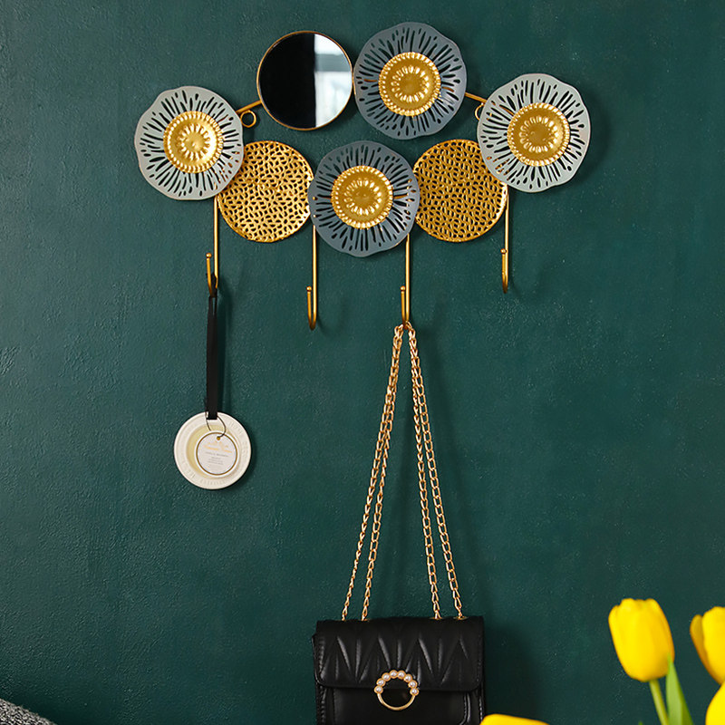 Iron Art Hooks Into Door Port Genguan Clothes Hat Rack Wall Hanging Key Containing Wall Hanging Clothes Hook Folk Juku Wall Decoration