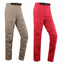 Quick-drying pants womens summer thin quick-drying trousers detachable five-point tooling shorts multi-pocket mountaineering waterproof sunscreen