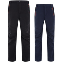 Assault pants mens autumn and winter outdoor hiking ski pants soft shell plus velvet padded waterproof windproof fleece mountaineering warm