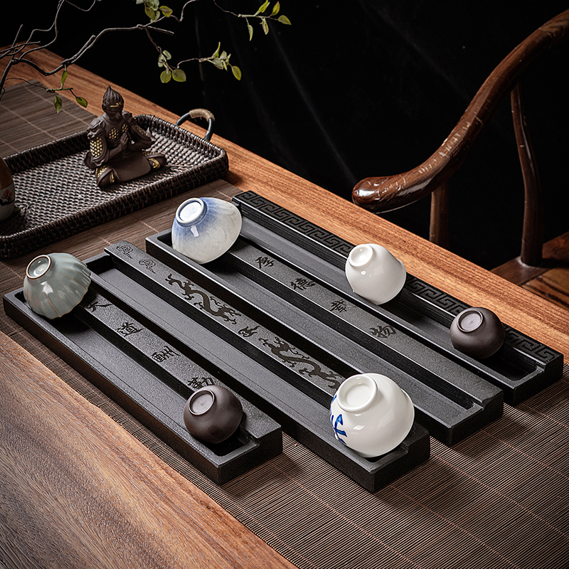 Urkin Stone Tea Cup Shelf Natural Stone Tea Road Tea Set Shelf Home Chinese Simplicity Kung Fu Drain Water Intake Tank-Taobao