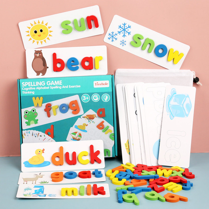 Children learn 26 English letters spelling word game kindergarten natural spelling puzzle practice teaching aids toys
