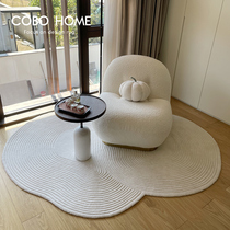 COBO solid color irregular carpet living room washable and wipeable advanced special-shaped wabi-sabi bedroom bedside blanket waterproof and anti-fouling