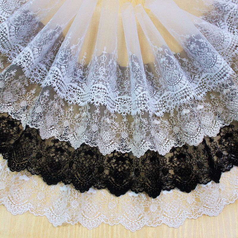1023309 Lace embroidery DIY handmade mesh curtain home skirt hem fabric accessories 18cm