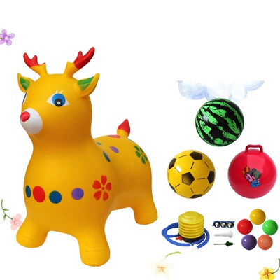 儿童玩具音乐加厚跳跳鹿充气马