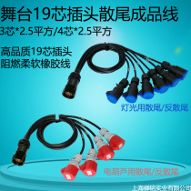 Stage 19-core plug loose-tailed power cord Anti-loose-tailed line Pig-tailed line electric hoist with loose-tailed line