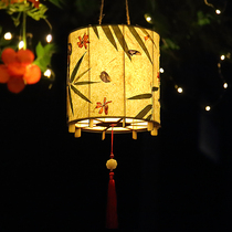 Mid-Autumn Festival lantern luminous Led kindergarten diy material bag to make creative ancient wind flower light Han clothes handheld palace lamp