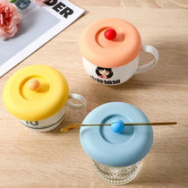 Internet celebrity silicone cup lid dust-proof and insect-proof cup lid round cute cup lid universal mug quilt cover tea cup lid