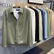 Hong Kong trendy brand new solid color simple lapel shirt men's slim long-sleeved shirt casual and versatile outer top