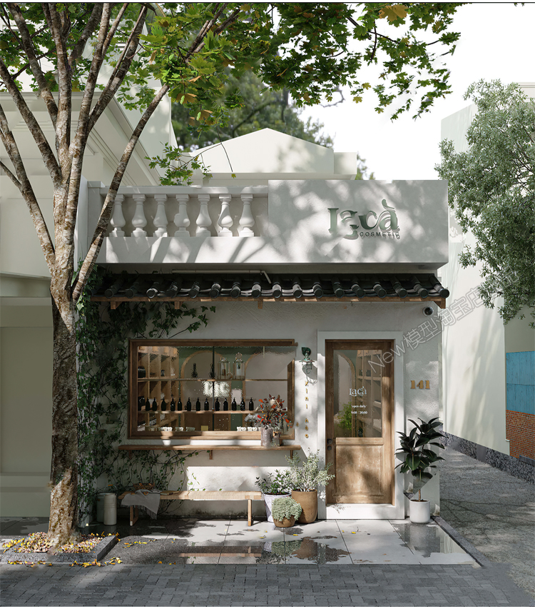 图片[13]-2023新款现代新中式日式店面门头门面室外建筑外观3d模型库3dmax-cg男孩
