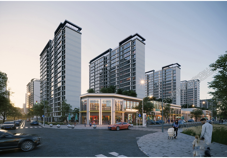 图片[4]-小区高层住宅楼花园室外建筑景观外观鸟瞰公寓日景3D模型库3dmax-cg男孩