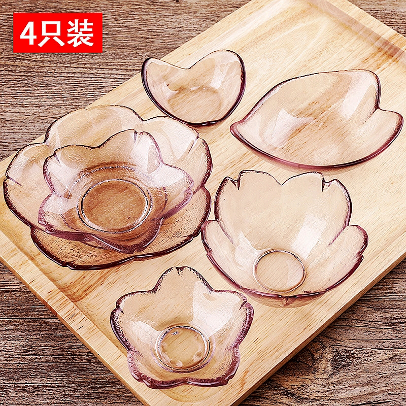 Creative Japanese pink glass cherry bowl flavored dish dish cupboard sauce sauce sauce dip dish