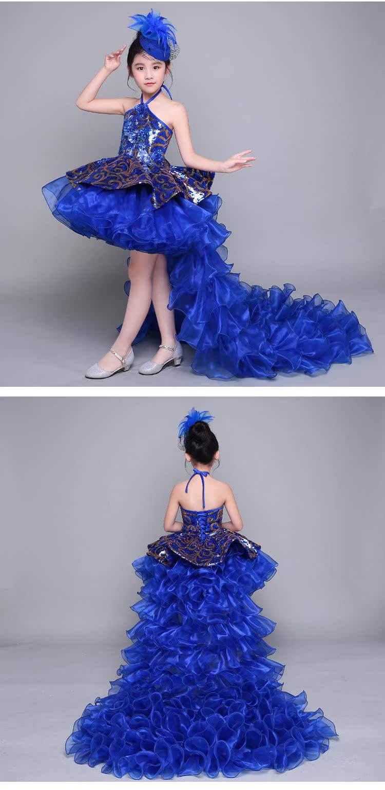 2018 cô gái mới công chúa váy công chúa mẫu catwalk fluffy váy chủ trang phục dạ hội trẻ em quần áo biểu diễn trẻ em
