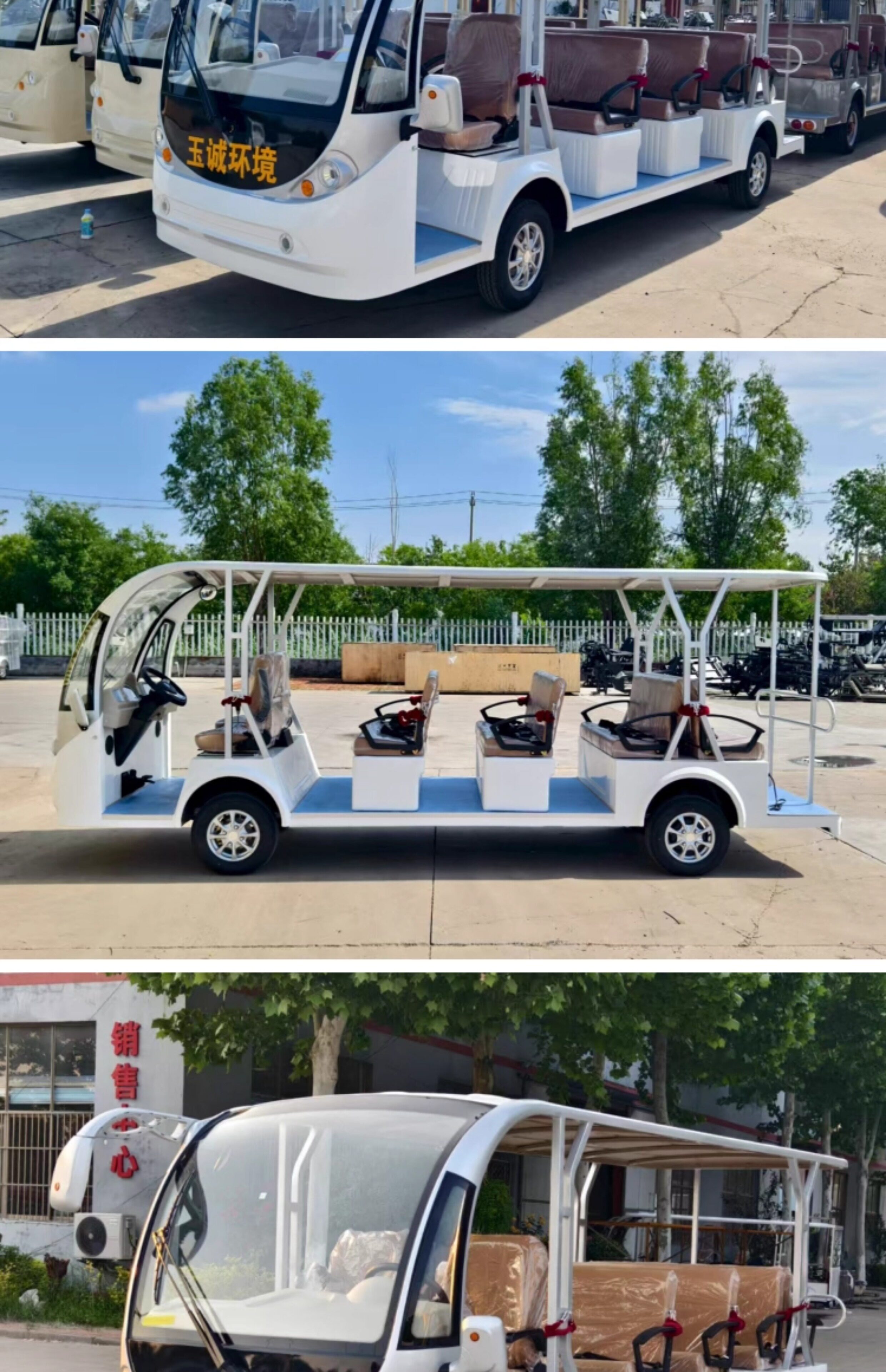 8-17 Seat Electric Four-Wheel Tourist Sightseeing Vehicle for Scenic Spots, Used for Viewing Properties at Real Estate Offices and as a Shuttle Bus