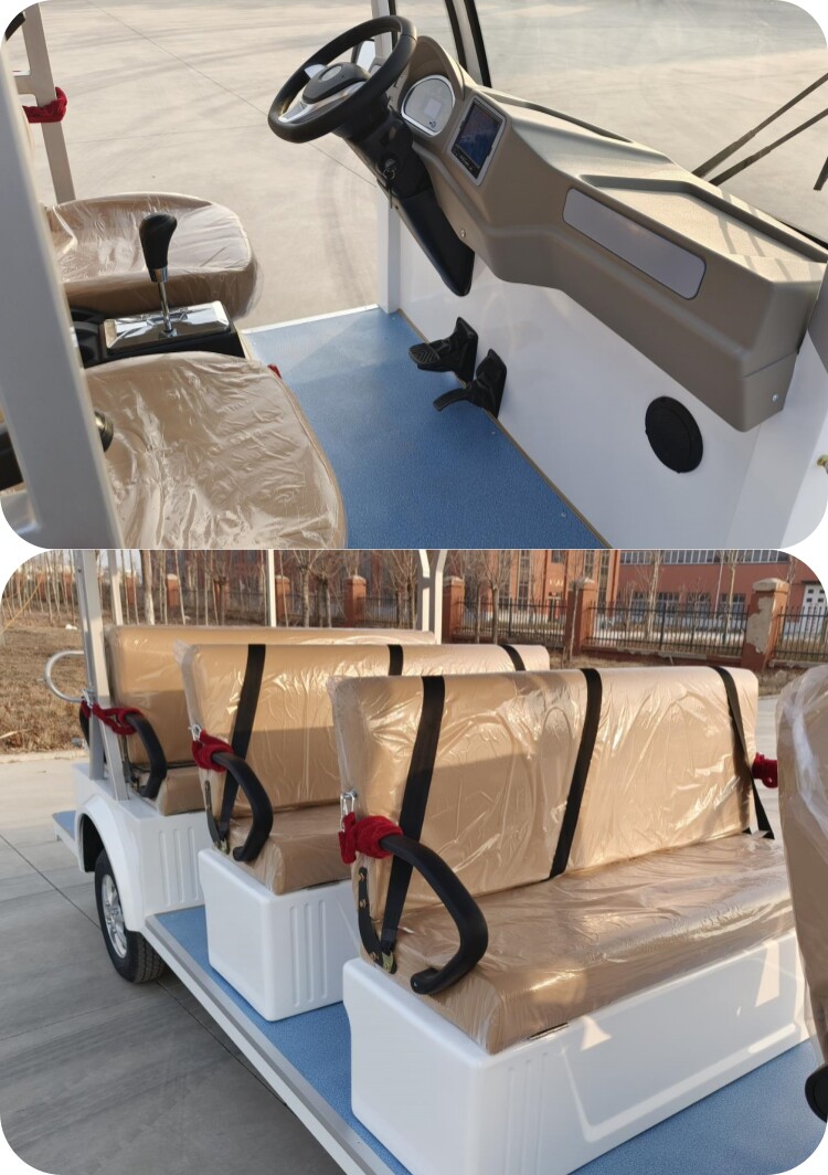 8-17 Seat Electric Four-Wheel Tourist Sightseeing Vehicle for Scenic Spots, Used for Viewing Properties at Real Estate Offices and as a Shuttle Bus