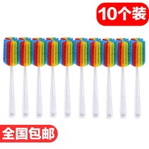 10 long handle Cup brush bottle brush set glass cleaning Cup sponge brush artifact 360 degree rotation