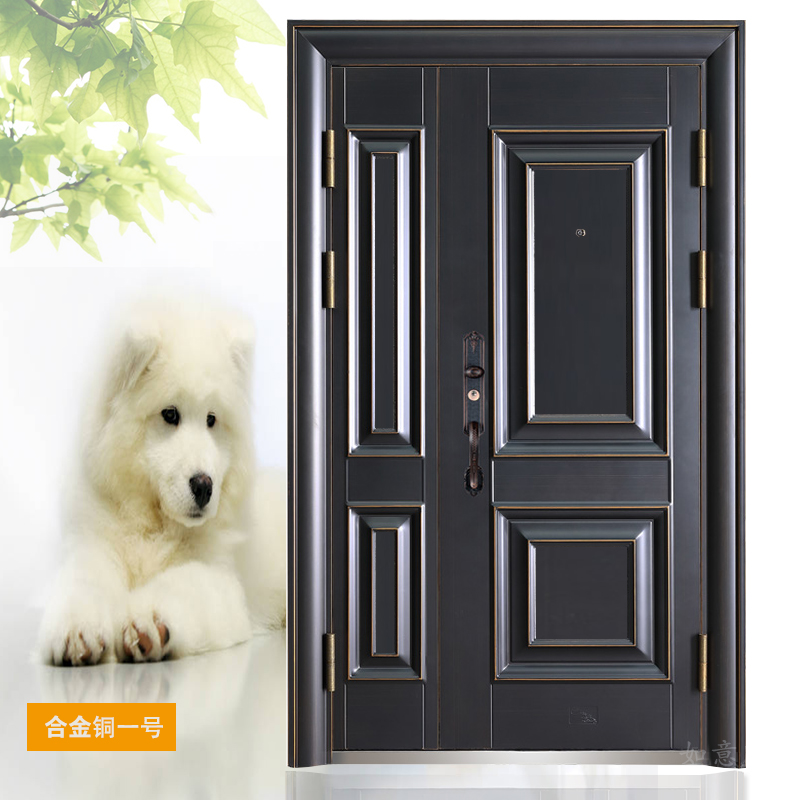 Fireproof qualification anti-theft door child mother door single door entry door imitation copper door outdoor door fingerprint two-color door villa door