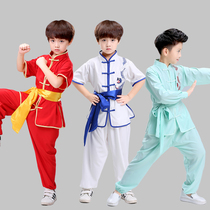 New childrens martial arts skills to perform in martial arts suit male girls performance wear long short sleeve Takeda Taichi suit