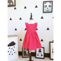 Girl sling skirt summer Q4 rose red cake dress Korean version of small childrens clothing female baby princess skirt