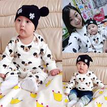 Baby jumpsuit parent-child Clothing Spring and Autumn q4 baby ha clothes climbing clothes childrens clothes for boys and girls