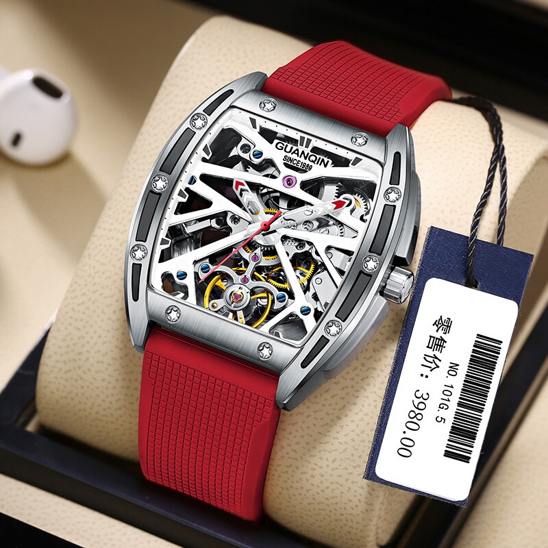 Swiss Li Guanqin men's watch square automatic mechanical watch hollow tide brand-name men's watch imported movement