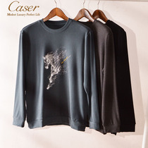 Caesar caser mens underwear double-sided polished velvet warm jacket printed Pegasus wear autumn and winter undercover