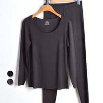 Benye womens brushed thermal underwear Non-trace brushed large round collar line clothing line pants autumn pants suit E102A B