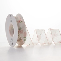 Розовая лента в форме цветка, 2.5см