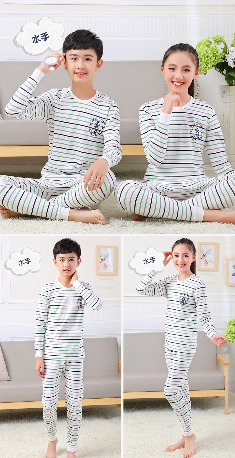 Bộ đồ lót tuổi teen cotton mỏng cổ thấp Cậu bé trai lớn bé gái quần áo mùa thu lớn màu đỏ năm sinh quần lót trẻ em