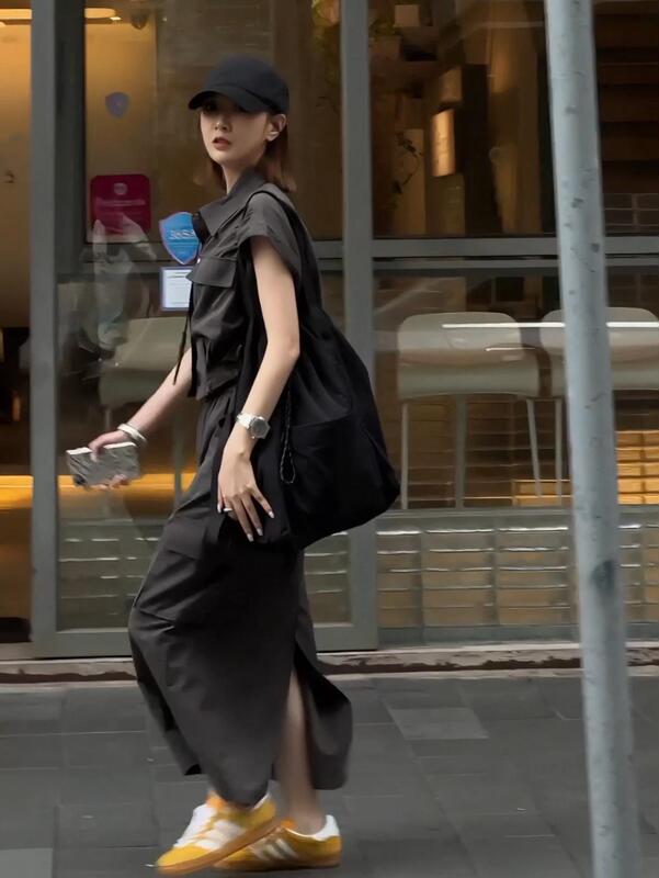 2024 Summer New Sleeveless Shirt Top, Fashionable and Stylish Workwear Skirt, High-End French Style Long Skirt Suit