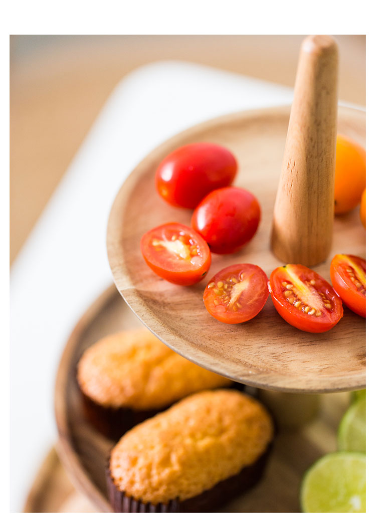 Snack đứng bánh trái cây nhiều lớp phòng khách nhà sáng tạo khay ba lớp khay tráng miệng bàn trưng bày đứng tấm gỗ - Tấm khay gỗ đựng bánh