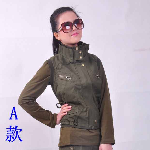 Ngụy trang nữ quân đội trang phục quân đội màu xanh lá cây chiến thuật vest vest ngụy trang vest mùa xuân và mùa thu áo khoác thủy thủ - Những người đam mê quân sự hàng may mặc / sản phẩm quạt quân đội giày quân nhu