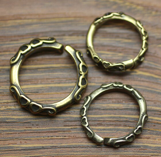 Pure copper brass brass engraving key ring made of old single ring opening ring Chrome copper ring