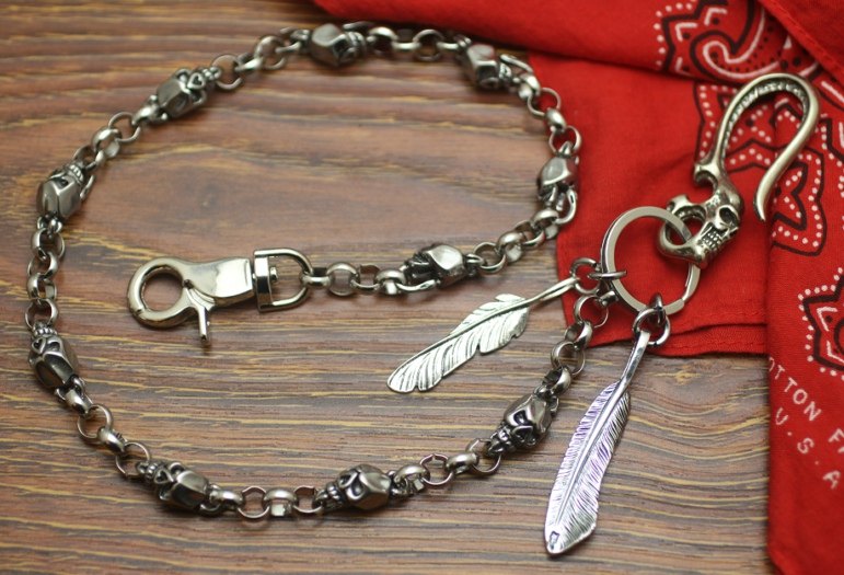 Stainless Steel Skull Pants Chain Money Bag Chain Wallet Door Chain Punk Harley Raising Bull Ancient American Vintage