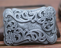 American Sharif Tang Grass Ancient Silver Buckle Slide Buckle Buckle Carved Engraved DIY