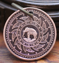 Handmade custom foreign coin pendant key pendant 30mm handmade leather goods cattle old diy red copper color