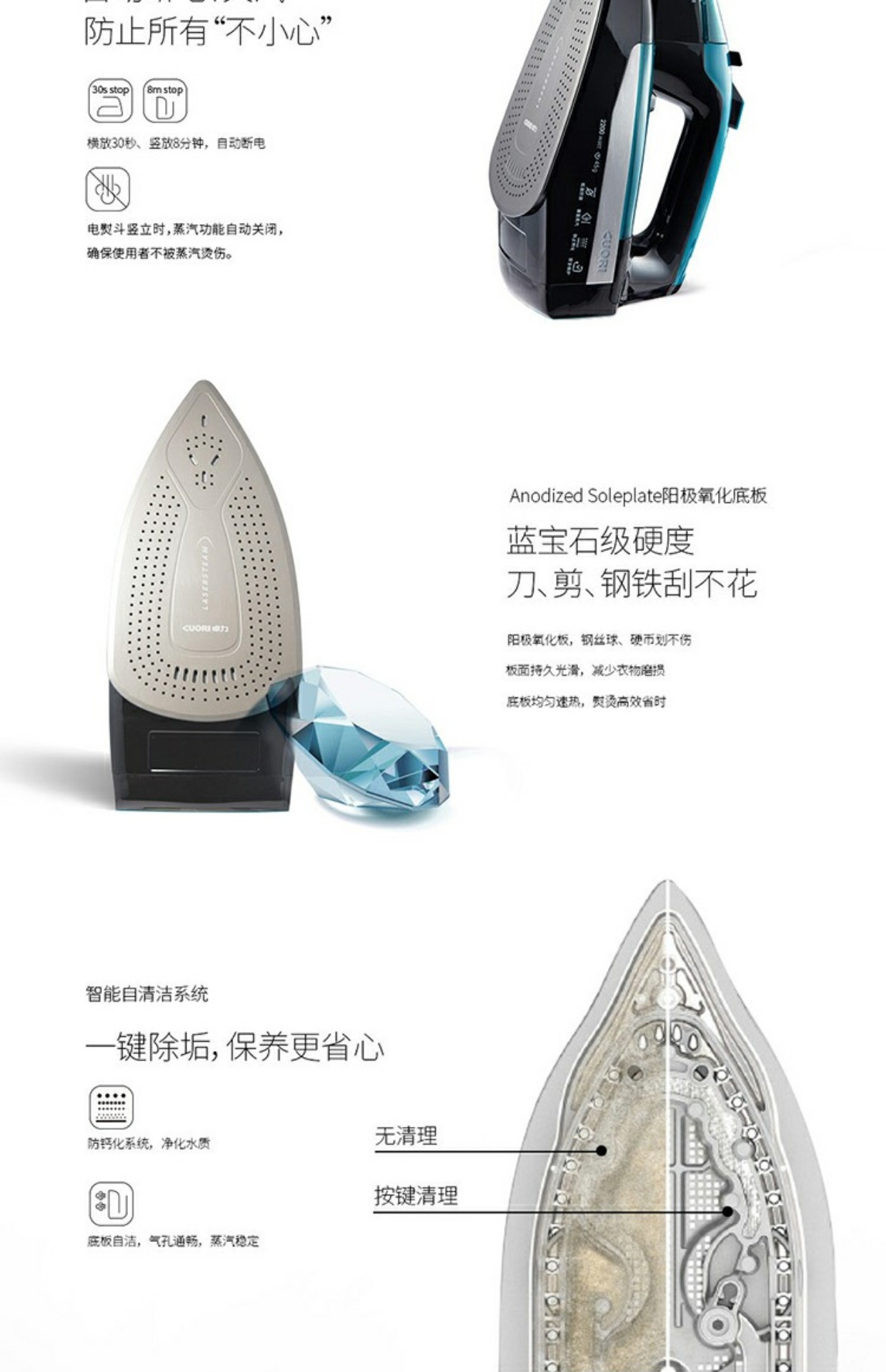 bàn ủi du lịch mini Zhuoli thông minh siêu tăng áp sắt phẳng hộ gia đình thương mại nóng cửa hàng quần áo chuyên dụng công suất cao cầm tay bàn ủi hơi nước - Điện sắt bàn ủi hơi nước đứng philips gc514
